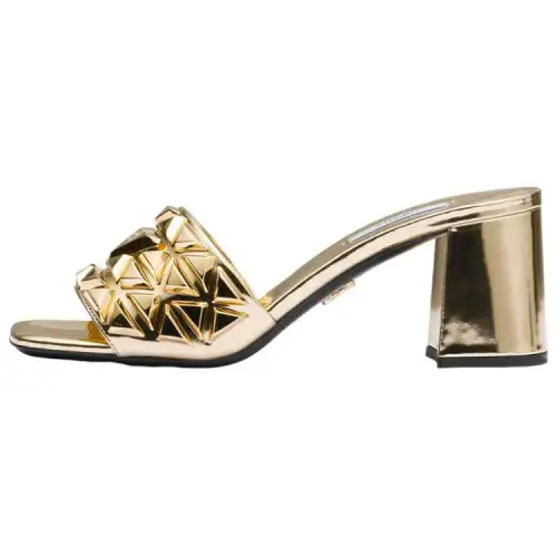 PRADA Slide Slippers 6.5cm Women's Gold