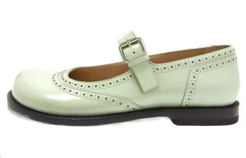 LOEWE Campo Leather Platform Mary Jane Shoes Women's Green