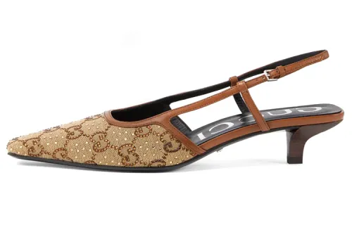 GUCCI GG Crystal-embellished Slingback Pumps