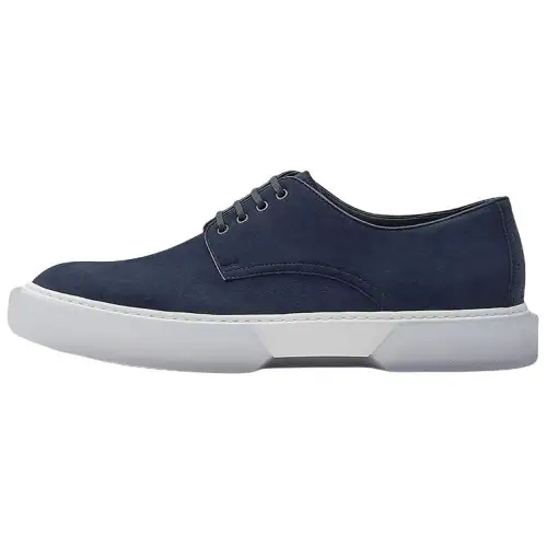 HERMES Eveil Suede Goatskin Men's Casual Shoes Men's Dark Blue