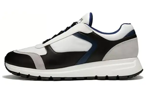 PRADA Leather Minimalist Fashion Low top Casual Shoes Men's White Black