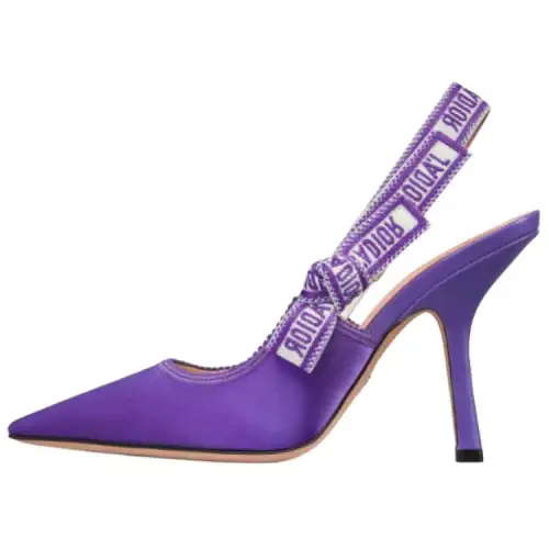 DIOR J'Adior Fabric Slim Heel High Heels 10cm Women's Purple