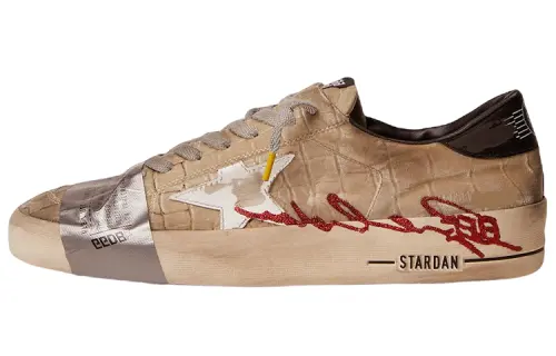 Golden Goose Stardan Leather Low top Stylish Skateboarding Shoes Men's Brown