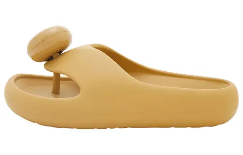 LOEWE Paula's Ibiza Rubber Sole Flip Flops Women's Beige Yellow