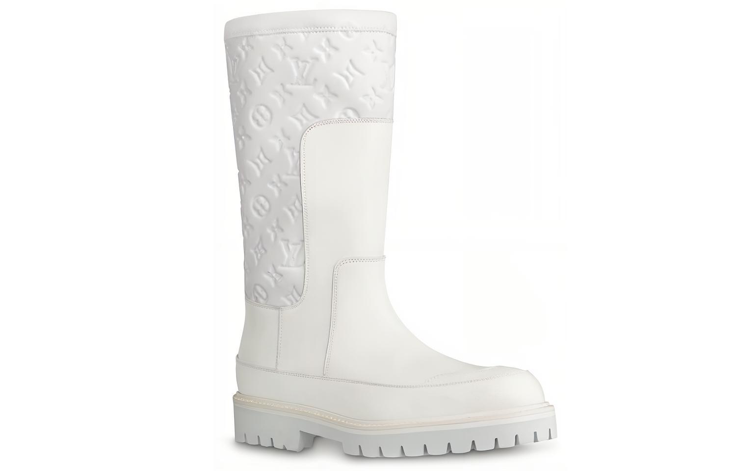 LOUIS VUITTON Laureate Knee high Boots Men's White