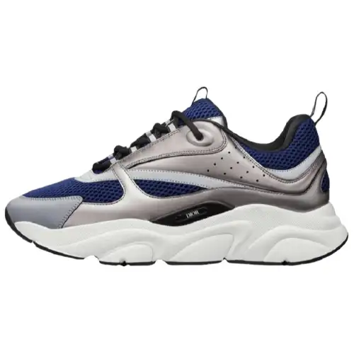 DIOR B22 Blue Technical Mesh Silver Tone White