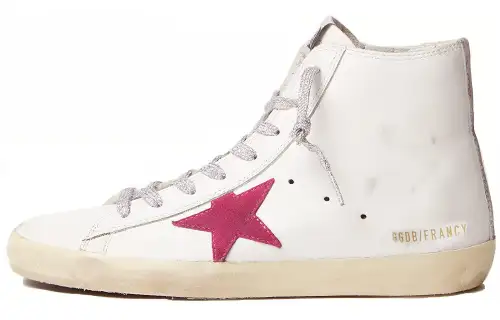 Golden Goose Francy High top Skateboard Shoes Women's White Red