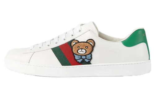 GUCCI ACE Skateboard Shoes Men's Low Top White/Green