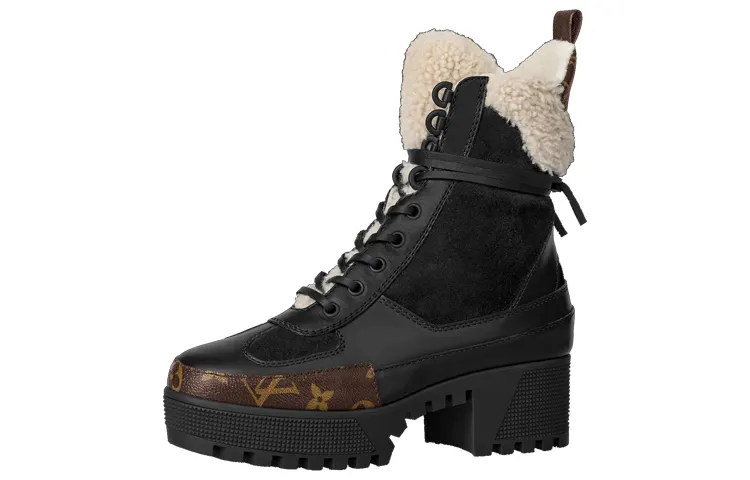 LOUIS VUITTON Laureate Ankle Boots Women's Black