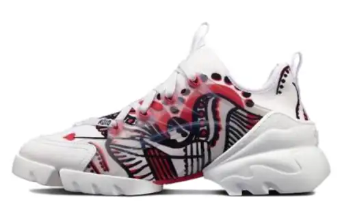 DIOR D Connect Leather Comfortable Low top Casual Shoes Women's White Pink