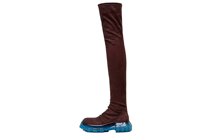 RICK OWENS/RO FW20 Performa Bozo Tractor Knee high Boots Women's Dark Brown