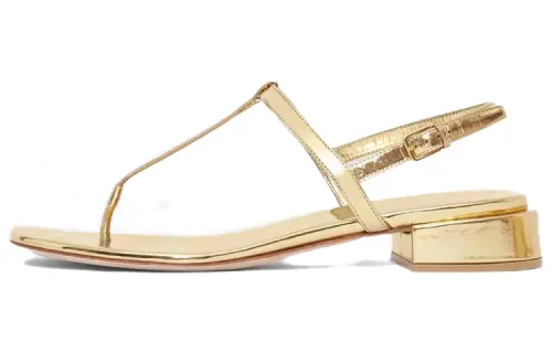 Burberry Leather Stylish Sandal Women's Gold
