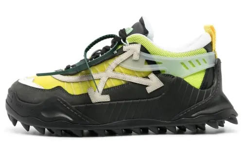 OFF WHITE ODSY Lace Up Low top Casual Shoes Men's Yellow Black