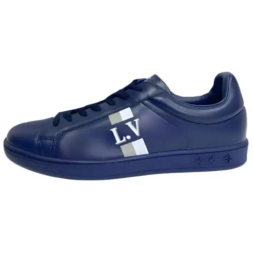 LOUIS VUITTON Leather Low top Skateboard Shoes Men's Blue