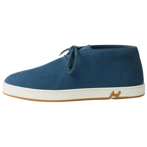 HERMES Klicker Suede Casual Shoes Men's Blue