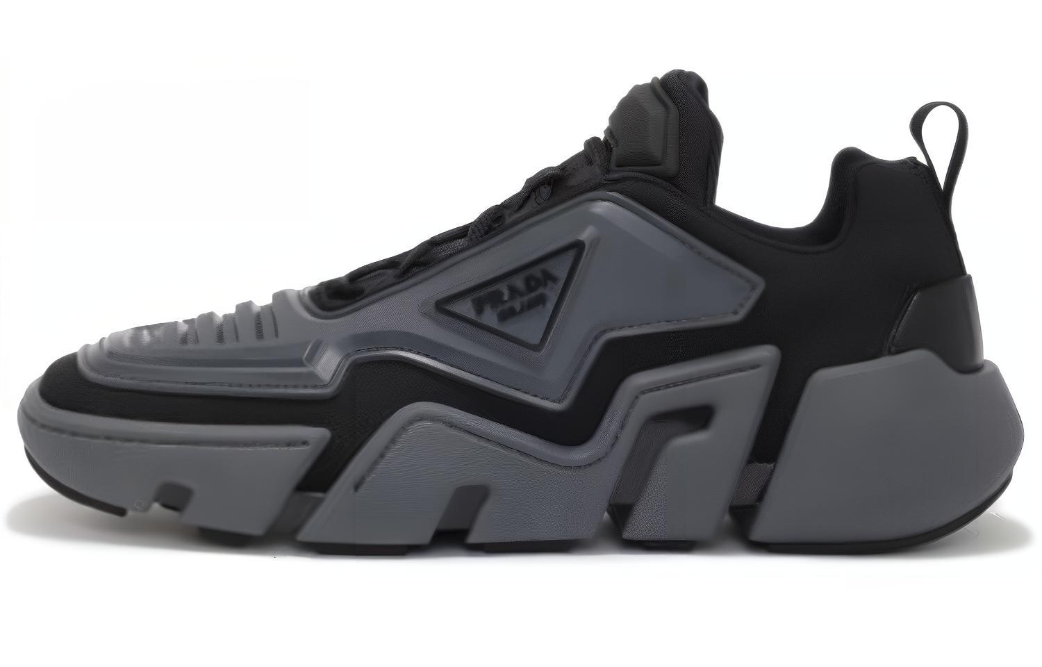 PRADA Techno Stretch Fabric Sneaker 'Grey Black'