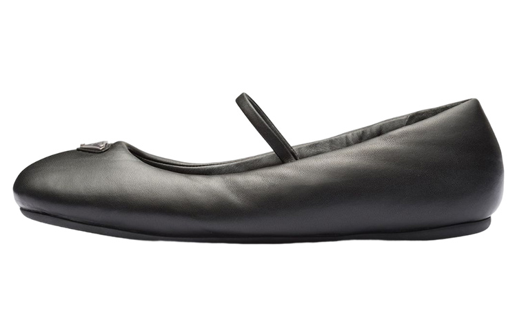 PRADA Soft Padded Ballerinas Flats Black Nappa Leather Women's