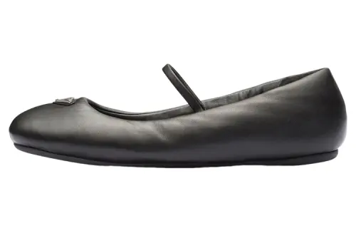 PRADA Soft Padded Ballerinas Flats Black Nappa Leather Women's