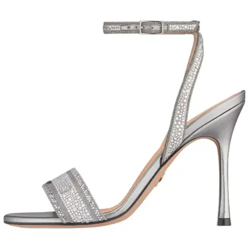 DIOR Dway Cotton Fabric Cotton One Strap Sandals Women's Silver