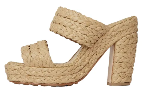 Bottega Veneta Canalazzo Slide Slippers 12cm Women's Beige