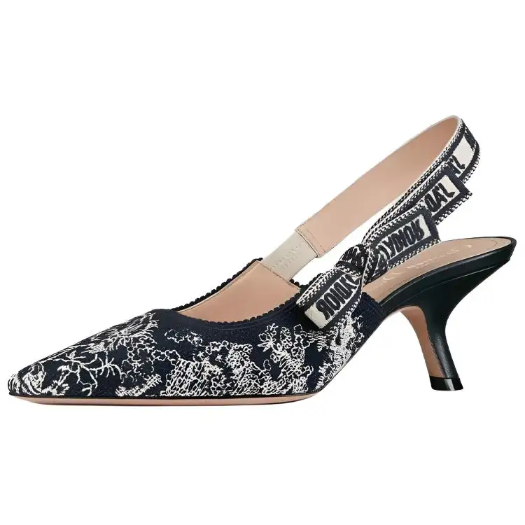 DIOR J'Adior Print Irregular Heel High Heels Women's Dark Blue