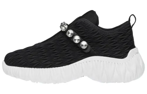 MIU MIU Matelassé Low top Casual Shoes Women's Black