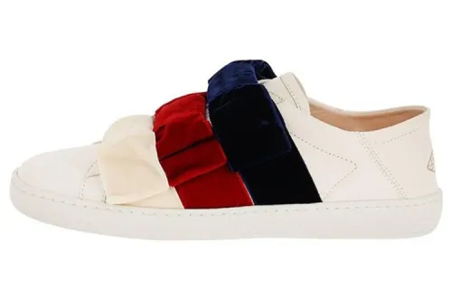 Gucci Wmns Ace Leather Low 'Ribbons' Women's