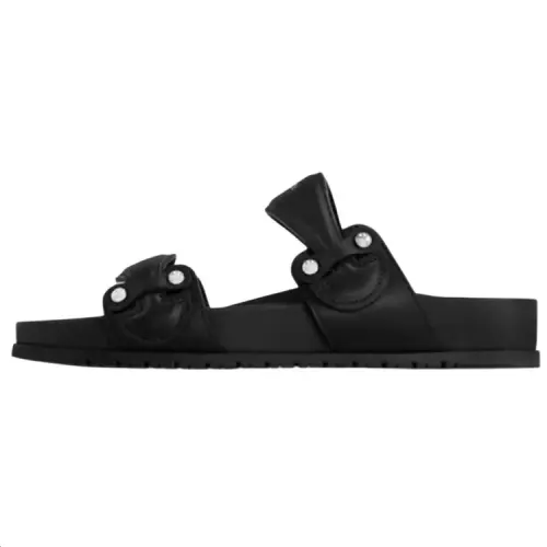 LOUIS VUITTON Bom Dia Slide Slippers Women's Black