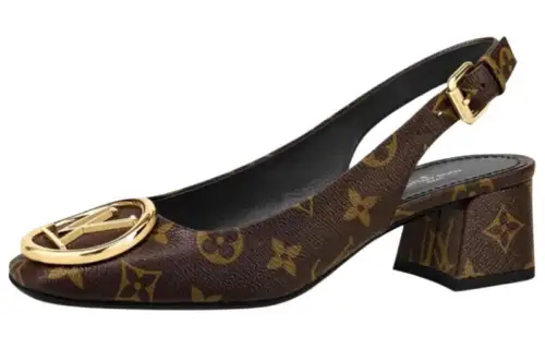 LOUIS VUITTON Madeleine MONOGRAM Chunky Heel High Heels 4.5cm Women's Monogram Color