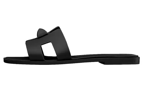HERMES Oran Slide Slippers Women's Black