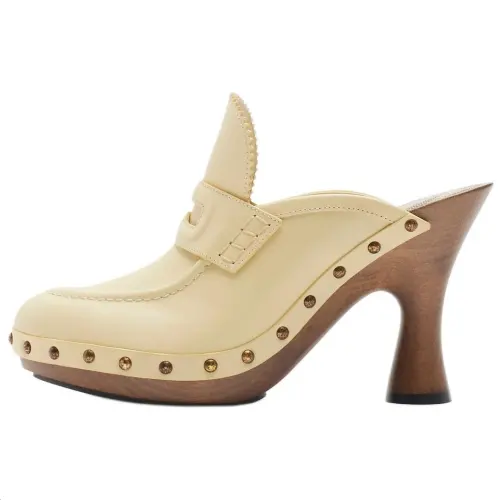 Burberry Closed Toe Slippers 7.5cm Women's Beige