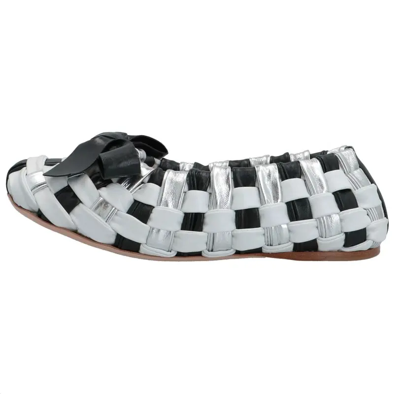 MIU MIU Cow Leather Casual Shoes Women's White Black