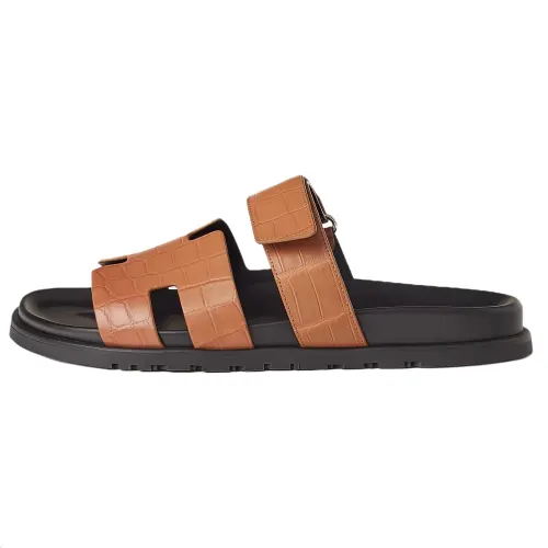 HERMES Slide Slippers Men's Brown