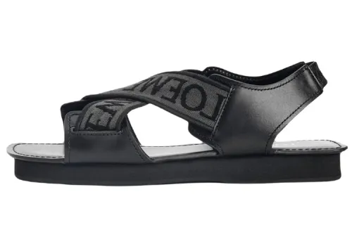 LOEWE Leather Beach Sandals Men's Black