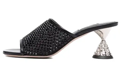 MIU MIU Slide Slippers Women's Black