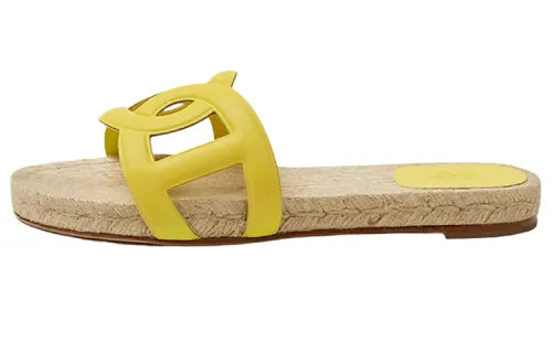 HERMES Famosa Slide Slippers Women's Yellow