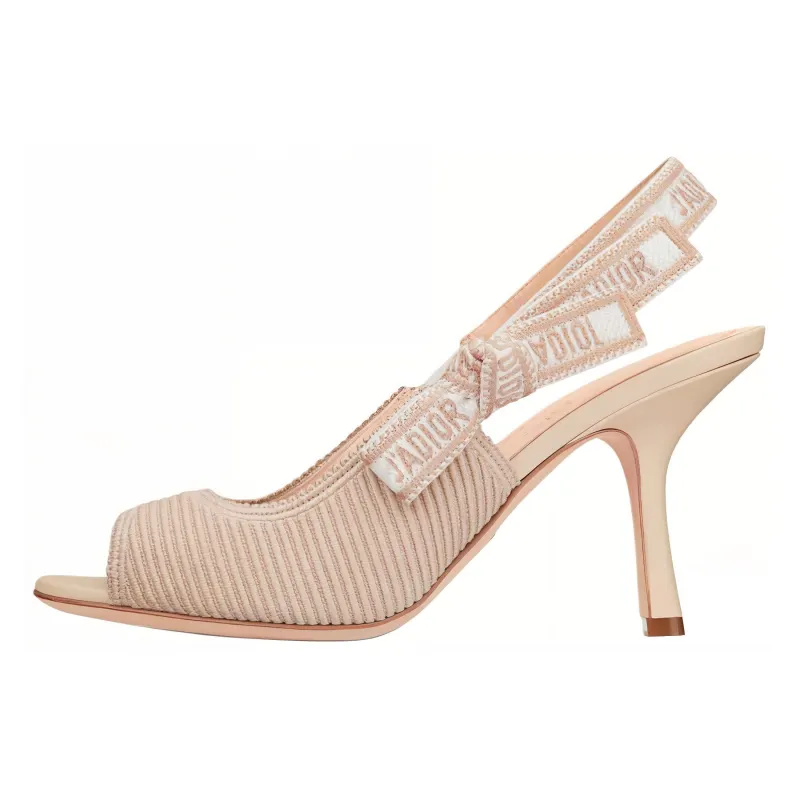 DIOR J'Adior Cotton Fabric Slim Heel High Heels 8.5cm Women's Pink