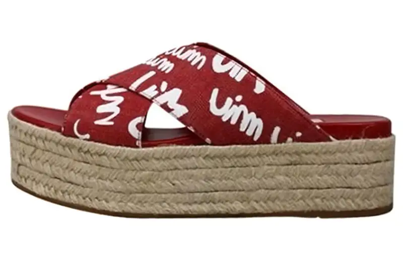 MIU MIU Slide Slippers Women's Red