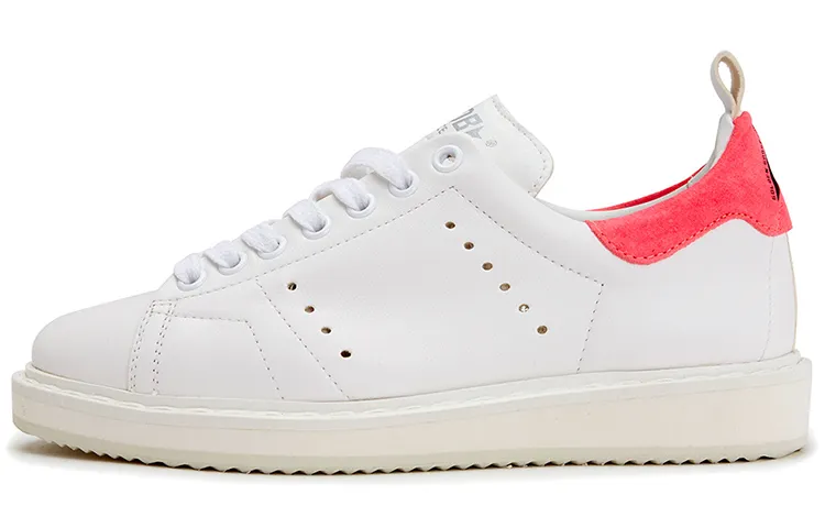 Golden Goose STARTER Cow Leather Low top Skateboard Shoes Women's White Red Tail