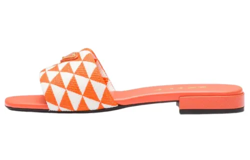 PRADA Stylish Sandal Women's White Orange