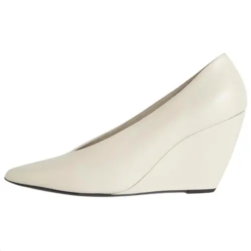 Loro Piana Viola Wedge Heel High Heels 8cm Women's White