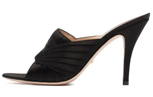 GUCCI 110mm Pleated Satin Mules