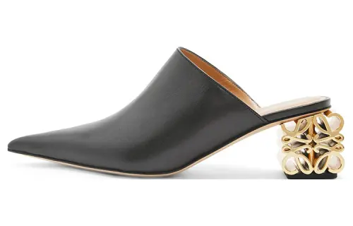 LOEWE Anagram Pointed Toe Closed Toe Slippers Women's Black