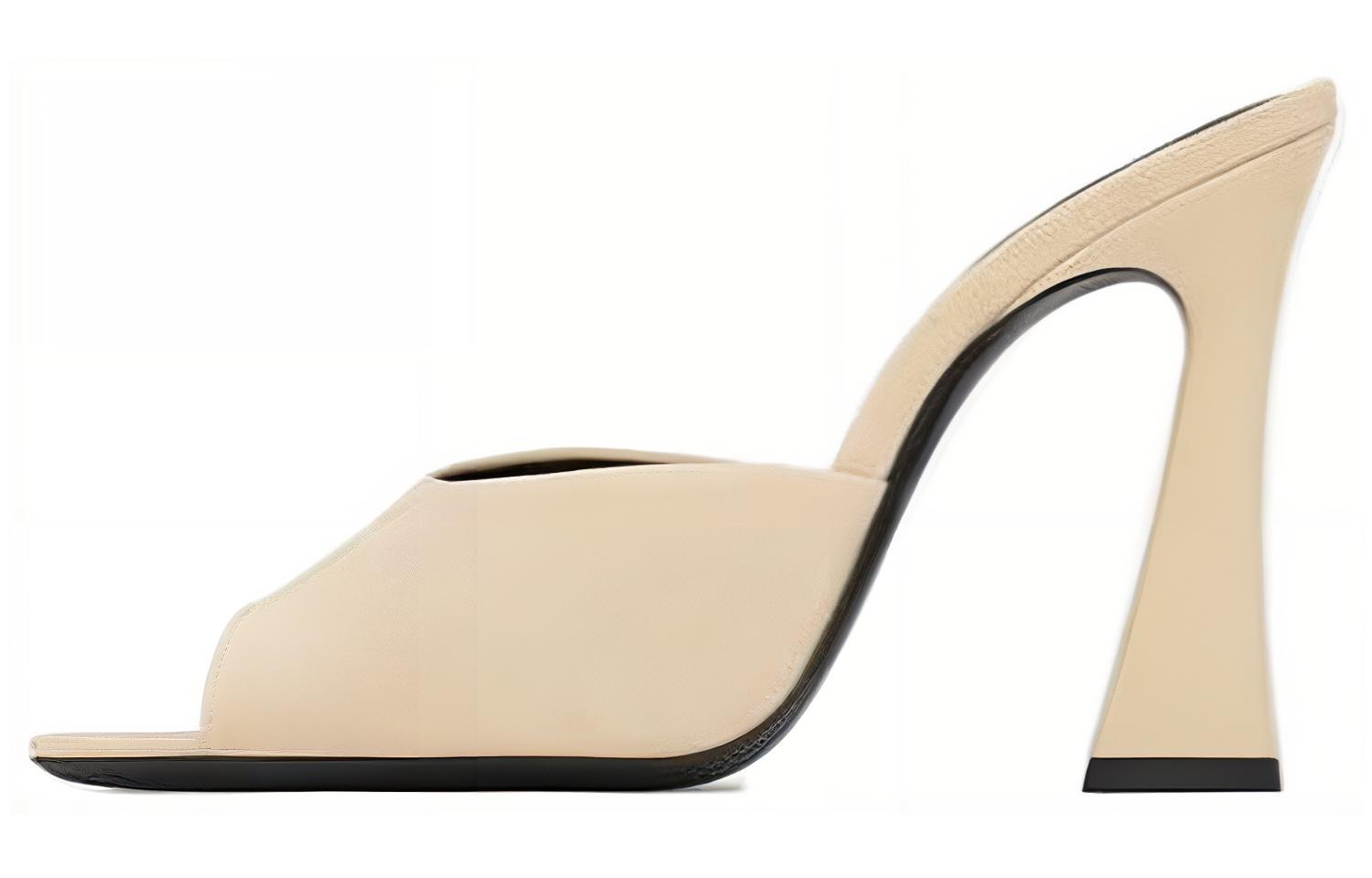SAINT LAURENT Suite Slide Slippers Women's Beige