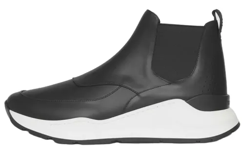 Burberry Leather Ankle Length Chelsea Boots Men's Black