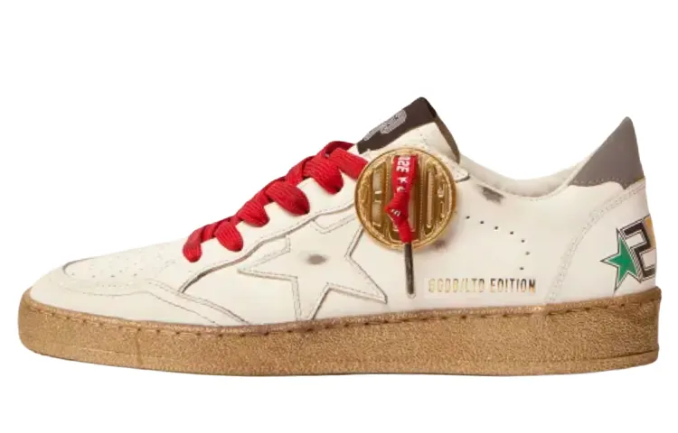 Golden Goose Ball Star Leather Stylish Skateboarding Shoes Women's Beige