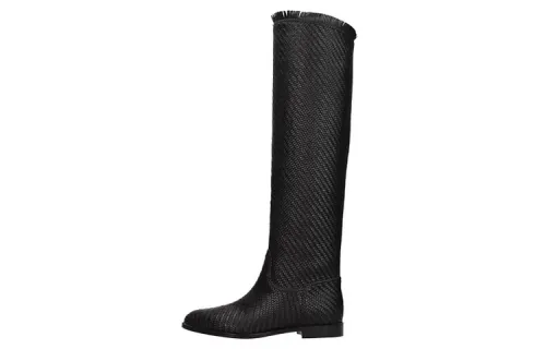 DIOR Leather Fashion Knee high Boots Women's Black