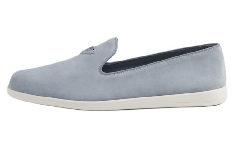 PRADA Triangle-logo Suede Loafers
