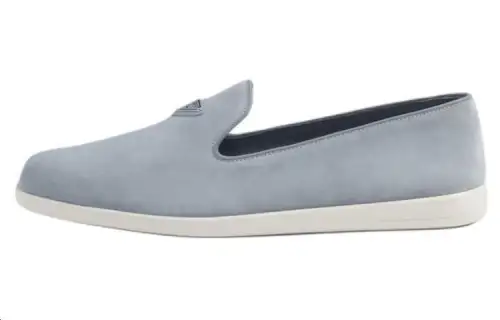 PRADA Triangle-logo Suede Loafers