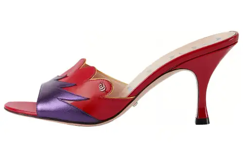 GUCCI Fashion Slide Slippers Women's Red & Purple Gradient